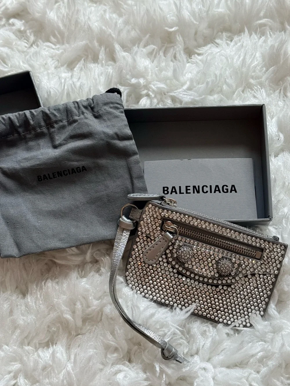 Balenciaga Le Cagole Rhinestone Coin Purse / Card Holder